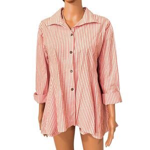 Vitamin USA Women’s Size XL 100% Cotton Striped Button up Long Sleeve Shirt